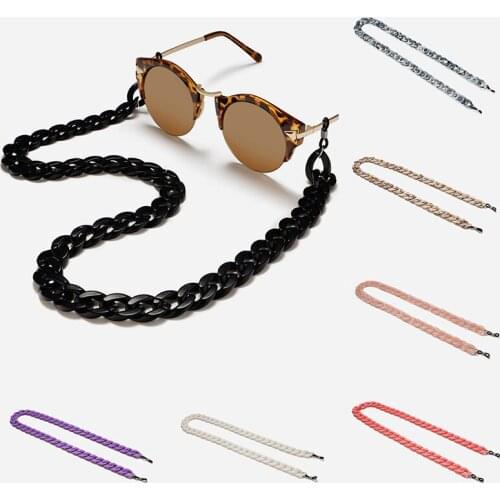 Colorful Acrylic Punk Link Chain Glasses Chains Silicone Eyeglasses Cord Fashion Lanyard Sunglasses Necklace Band Accessories