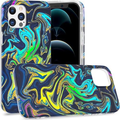 IMD print Laser Shimmer marble soft TPU for iPhone 12 pro max drop protection mobile phone bags for Samsung S21