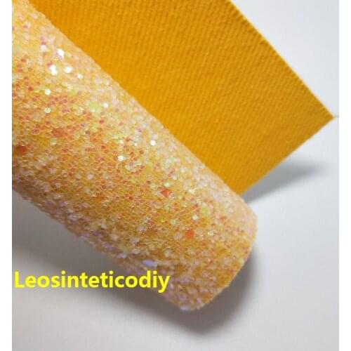 1PC 21X29CM Synthetic Letaher, Cuero Sintetico Crystal CHUNKY GLITTER LEATHER For Making Bows Accessories T42A