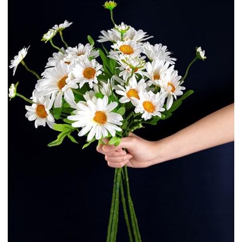 Artificial Flower Bouquet Wild Chrysanthemum Silk Sunflower Daisy Fake Flower Home Decor Photo Props Wedding Props Table Display
