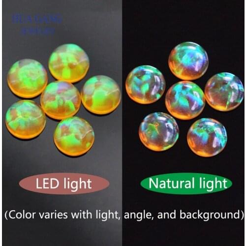 Round Shape Cabochon Opal Flat Back OP28 Beads Synthetic Gemstones For Jewelry Making DIY 3.0mm~7.0mm Free Shipping