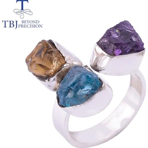 2020 hand made Gemstone Ring 925 sterling silver fine jewelry natural precious mix gemstones opal emerald ruby unique Ring