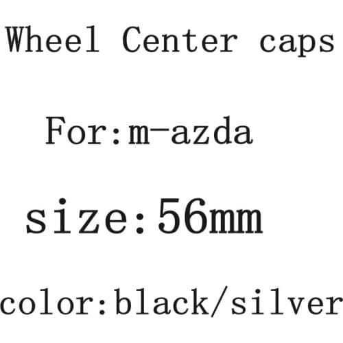 4pcs 56mm 5.6cm Black Silver Red Auto Wheel Center Hub Caps Logo Badge Emblem Rim Caps Cover Accessories For M-azda Car Stylin