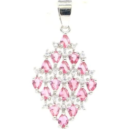 35x26mm Beautiful Round Created 3D Green Peridot 11g Bright White Zircon For Women Daily Wear Silver Pendant Dating