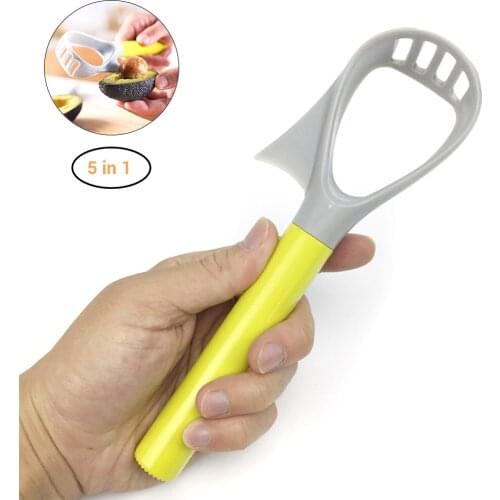 Kitchen Accessories 5-In-1 Avocado Slicer Fruit Tool Plastic Vegetable Masher Multifunction Portable