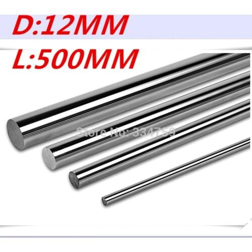 2 pcs/lot 12mm linear shaft 500mm chrome plated linear motion guide rail round rod shaft for cnc parts 3d printer parts