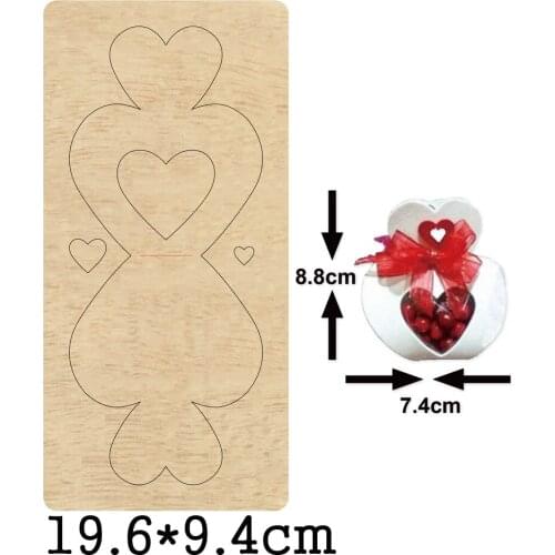 Cute Candy Heart Box DIY Cutting Dies 2020 New Wood Die Cut &Wooden Dies Suitable for Common Die Cutting Machines on the Market