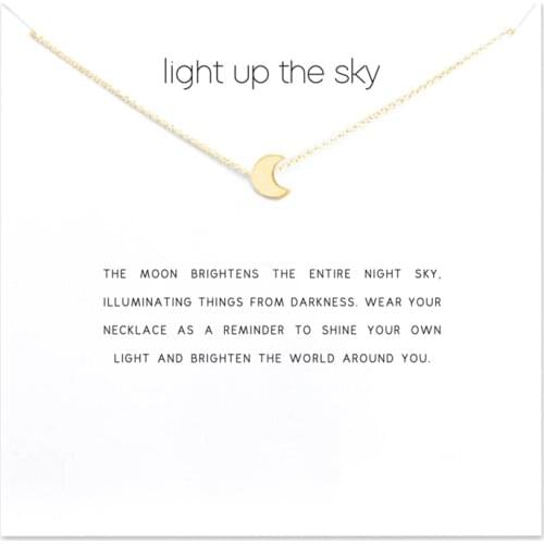 Fashion Half Moon Pendant Necklace Women Minimalist Clavicle Chain Choker Necklaces Valentines Day Gift Card mothers day