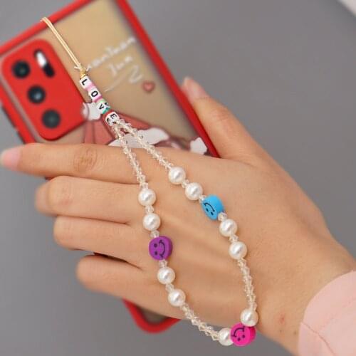 Fashion Pearl beaded Smart Phone Strap Lanyards for iPhone/Samsung/Xiaomi/Huawei Mobile Phone Strap Hang Rope Girls Phone Charm