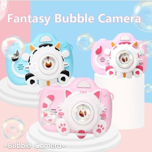 New Bubble Blower Machine Toy Children Electric Cat Cow Bubble Machine Toy Light Music Square Toy Outdoor Automatic Bubble Maker