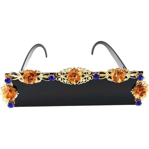 Luxury Crystal Sunglasses Flat Top Women Big Frame Sunglasses Fashion Super star Brand Designer Oversized Clear Eyewear