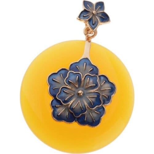 Resin Round Necklace Pendant Charms For Jewelry Finding DIY Sweater Chain