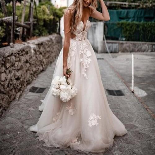 Side Split Sexy Sweetheart Wedding Dresses 2021 Lace Applique Tulle Long A Line Bride Vestidos De Fiesta
