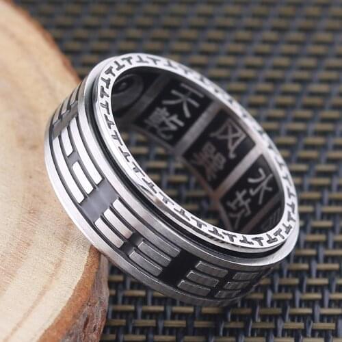 Innopes classic vintage big mens adjustable ring stainless steel jewelry wide ring thumb rose gold punk rock ring