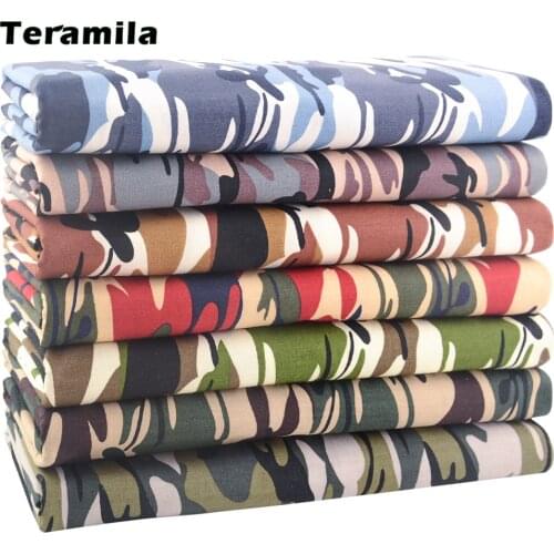 Teramila 50*145cm Camouflage Clothes Poplin Cotton Printed Fabrics For Sewing Patterns Cloth Quilt Needlework Japanese Kimono