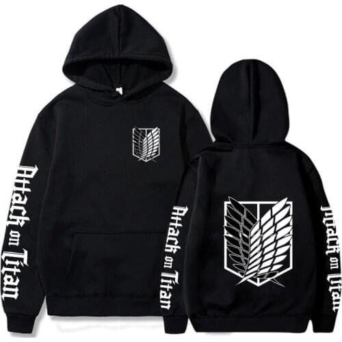 Attack on Titan Men Hoodies Sweatshirts Japanese Anime Shingeki no kyojin Graphic Hoodies Men Pullover Hooded Sweatshirt Unisex