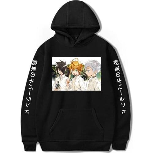 Promised Neverland Hoodie Anime Fashion Student Print Loose leisure Sweatshirts Long Sleeve Hooded casual Warm Pullovers Unisex