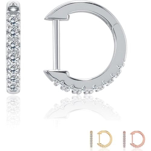 ZEMIOR Small Hoop Earrings For Women 5A Clear Cubic Zirconia 3 Colors Earring Anniversary Female Fashion Jewelry Free Shipping