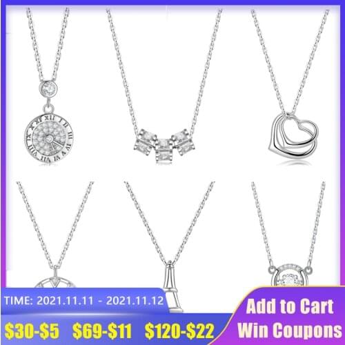 New 925 Sterling Silver Romantic Eiffel Tower Love Pendant Fashion Nacklaces Fine Jewelry Nacklace For Women Party Accessories