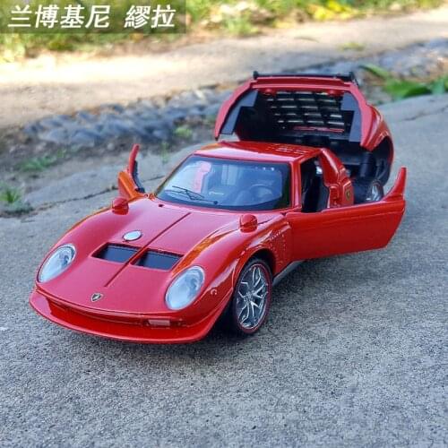 New 1:32 Miura Jota Car Alloy Sports Car Model Diecast Sound Super Racing Lifting Tail Hot Car Wheel For Children Gifts