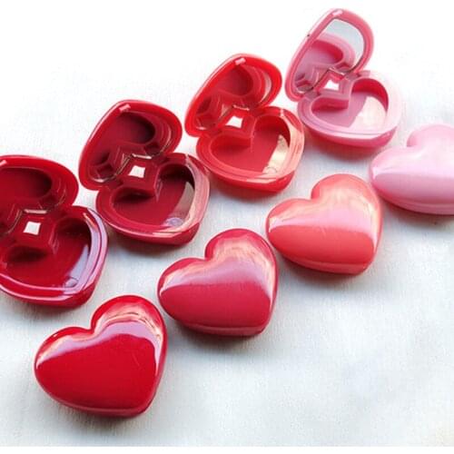 1 Pieces Heart Shape Empty Eyeshadow Case Rouge Lipstick Box Pigment Palette Refillable Foundation Makeup Dispenser