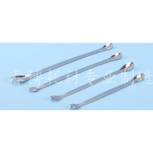 10pcs Thickened Stainless Steel Spoon Double-ended Stainless Steel Spoon Reagent Spoon 20cm Long Experimental Use