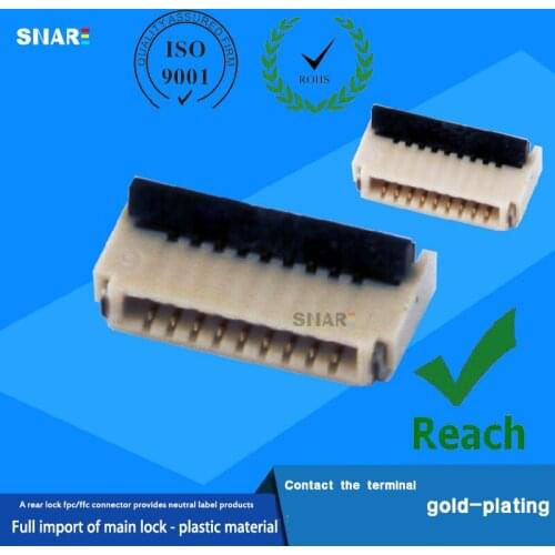 100PCS/LOT FPC Connector 1.0MM 0.5 Thick Rear Lock Up And Down Contact 4P、6P、8P、9P、10P、12P、14P、16P、18P、20P、22P、24P
