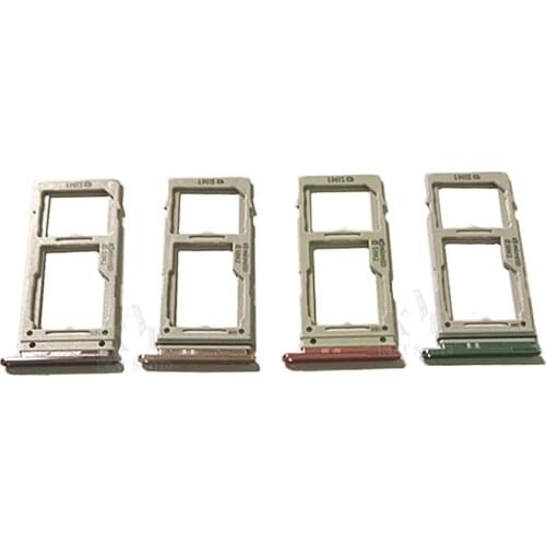 2Pcs/Lot Dual & Single Sim Tray For Samsung Galaxy S10 G973 S10+ Plus S10E Micro Sim Card Holder Slot Tray Replacement Part