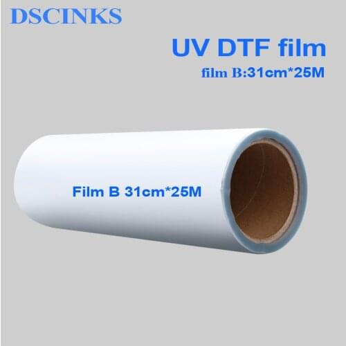 31cm*25M UV DTF film - film B Stick to phone case cup metal glass bottle UV Transfer Film DTF printer