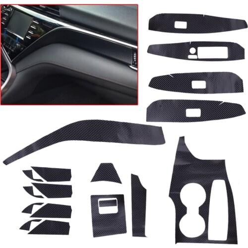 3D Car Interior Center Console Steering Wheel Gear Panel Decor Sticker Kit Fit for Toyota Camry 2018 2019 2020 LHD
