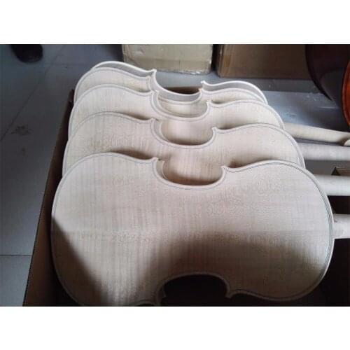 4/4 Unfinished Violin Flame Maple Spruce Wood White Violin Hand Made