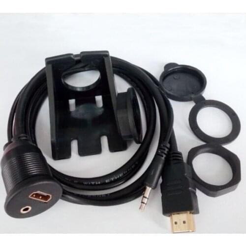 Car Dash mount HDMI AUX Jack 3.5mm male to female Extension cable 1M