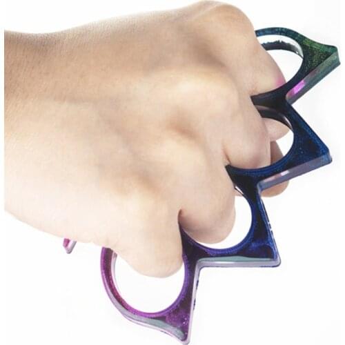 Self Defense Keychain Resin Mold Tiger Paw Five Finger Knuckles Pendant Molds 1XCA