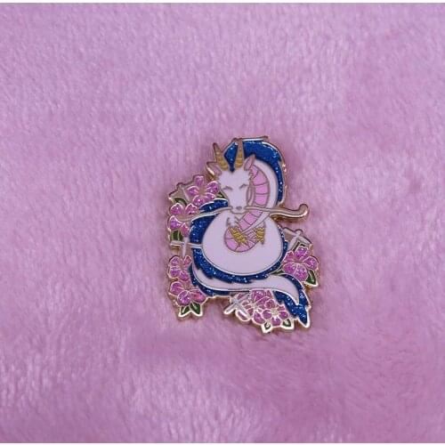 Dragon Haku Brooch Spirited Away Fan art pin Japanese Anime Theme Jewelry