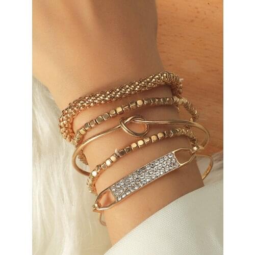 NEW FASHION EARRING Multi-Layer Geometric Hollow Out Stainless Steel Bracelet Hand Ornaments For Women Female MADE IN CHINA 2021