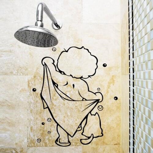 Decorative Artwork For Bathrooms And Showers, Glass Wall Stickers, Childrens Cartoon Decals, Bathroom Wall Stickers, Waterproof