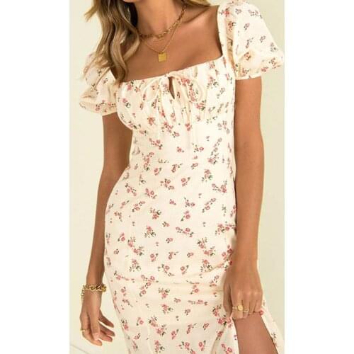 Desigual Summer Womens Dress 2021 Russia Casual Dresses Slim Elegant Fashion Chiffon Casual See Through Bandage Vintage Clothes