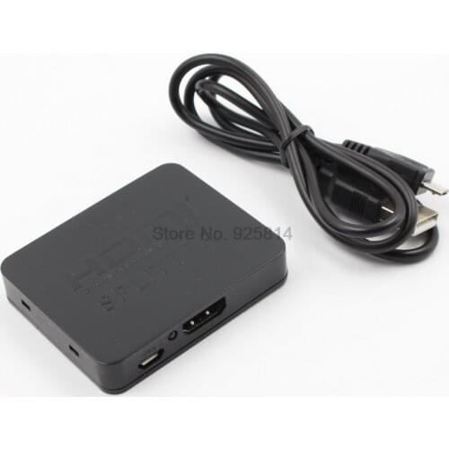 By dhl or ems 200pcs 1080P 3D Mini 2 Port HDMI Splitter Switcher 1x2 1 in 2 out HDMI Distributor Splitter For HDTV PS3 XBOX