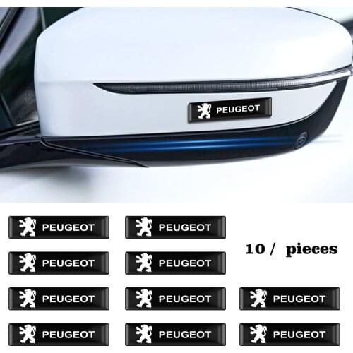 10Pcs 3D Car Styling Decoration Epoxy Resin Long Emblem Badge Sticker Decals Wheel Steering Wheel Decals for Peugeot 308 508