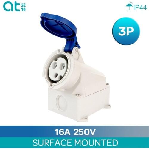 IP44 16A Waterproof Industry Surface Mounted 3 Core Male Famale Electrical Connector