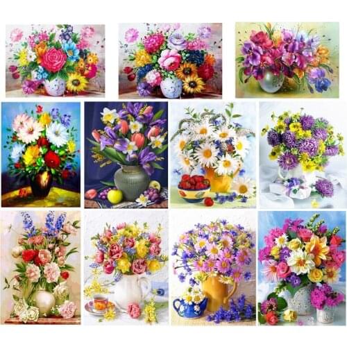 Oil Painting Diamant Painting Flower Diamond Painting 5D Cross-Stitch Diamond Painting Full Round
