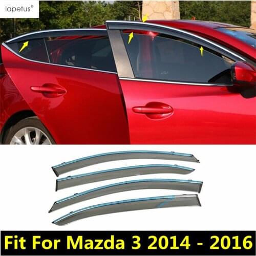 Accessories For Mazda 3 AXELA Hatchback Sedan 2014 2015 2016 Window Visors Awnings Sunny Rain Protector Visor Guard Cover Kit