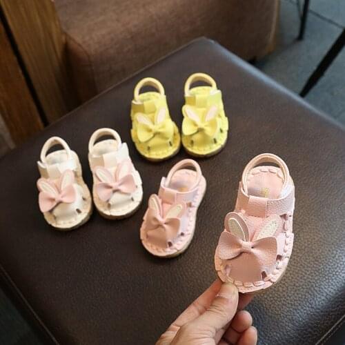 2020 summer new girls sandals 0-1 years old baby shoes baby soft bottom toddler shoes Baotou sandals first walker