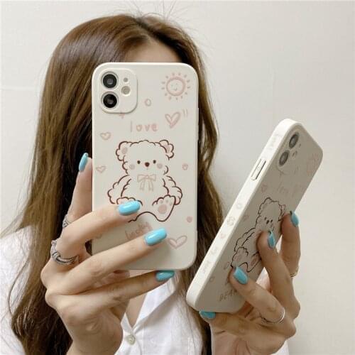 Cute Cartoon Love Bear Soft Phone Case For OPPO A31 A53 A5 A9 2020 A3S F11 A52 A83 A91 A92S Realme XT Reno 5 6 Pro R17 F9 K1 K3
