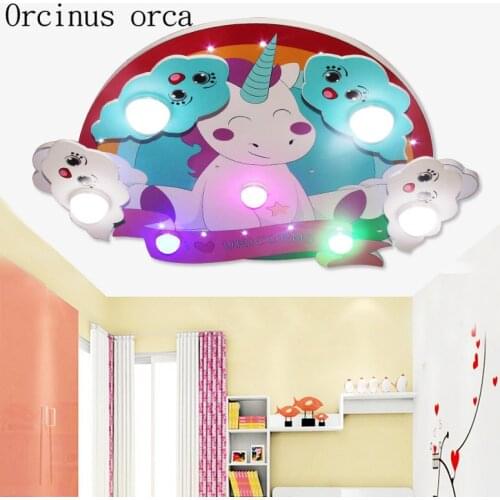 Cartoon creativity pony ceiling lamp childrens room boy girl baby bedroom warm eye protection LED ceiling lamp free shipping