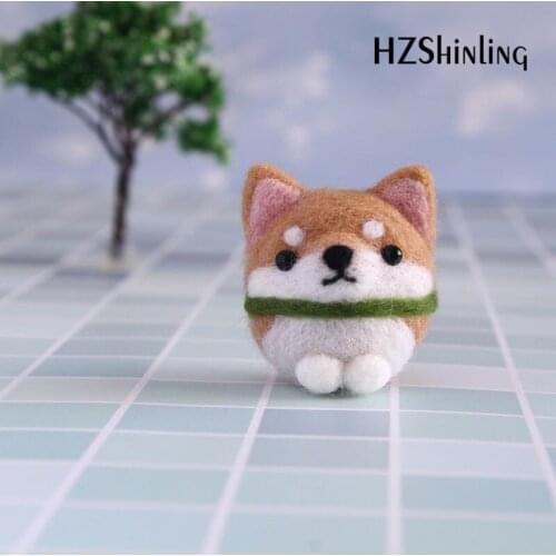 Non-Finished Felt Material DIY Package Corgi Pet Dog Wool Felt Poke For Key Pendant Ornaments Gift Handmade DIY