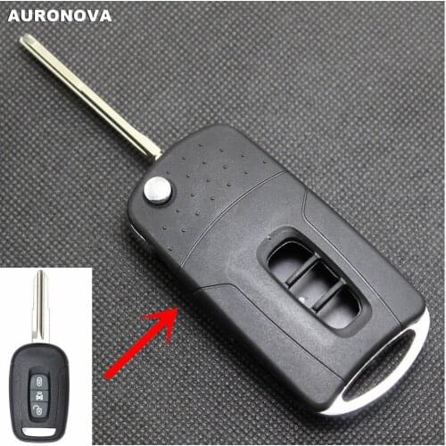 AURONOVA New Modified Key Shell for Chevrolet Captiva Flip Folding Key 3 Buttons Remote Car Key Fob Case