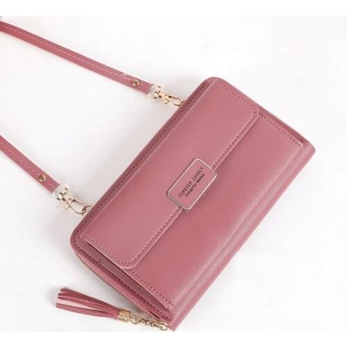 New Ladies Solid Color Shoulder Bag Fashion Simple Slung Mobile Phone Bag Ladies Wallet