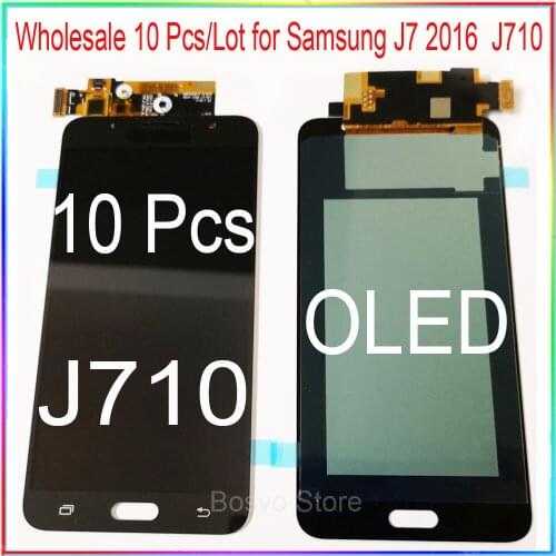 Wholesale 10 Pcs/Lot OLED for Samsung J7 2016 J710 LCD Screen display with touch Digitizer assembly OLED