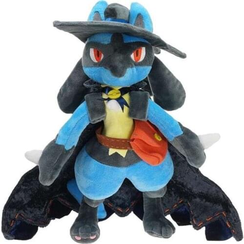 32CM Creativity Pokemon Lucario Elves Plush Doll Cos Anime Periphery Kids Pillow Cartoons Kawaii Stuffed Toys Halloween Gifts